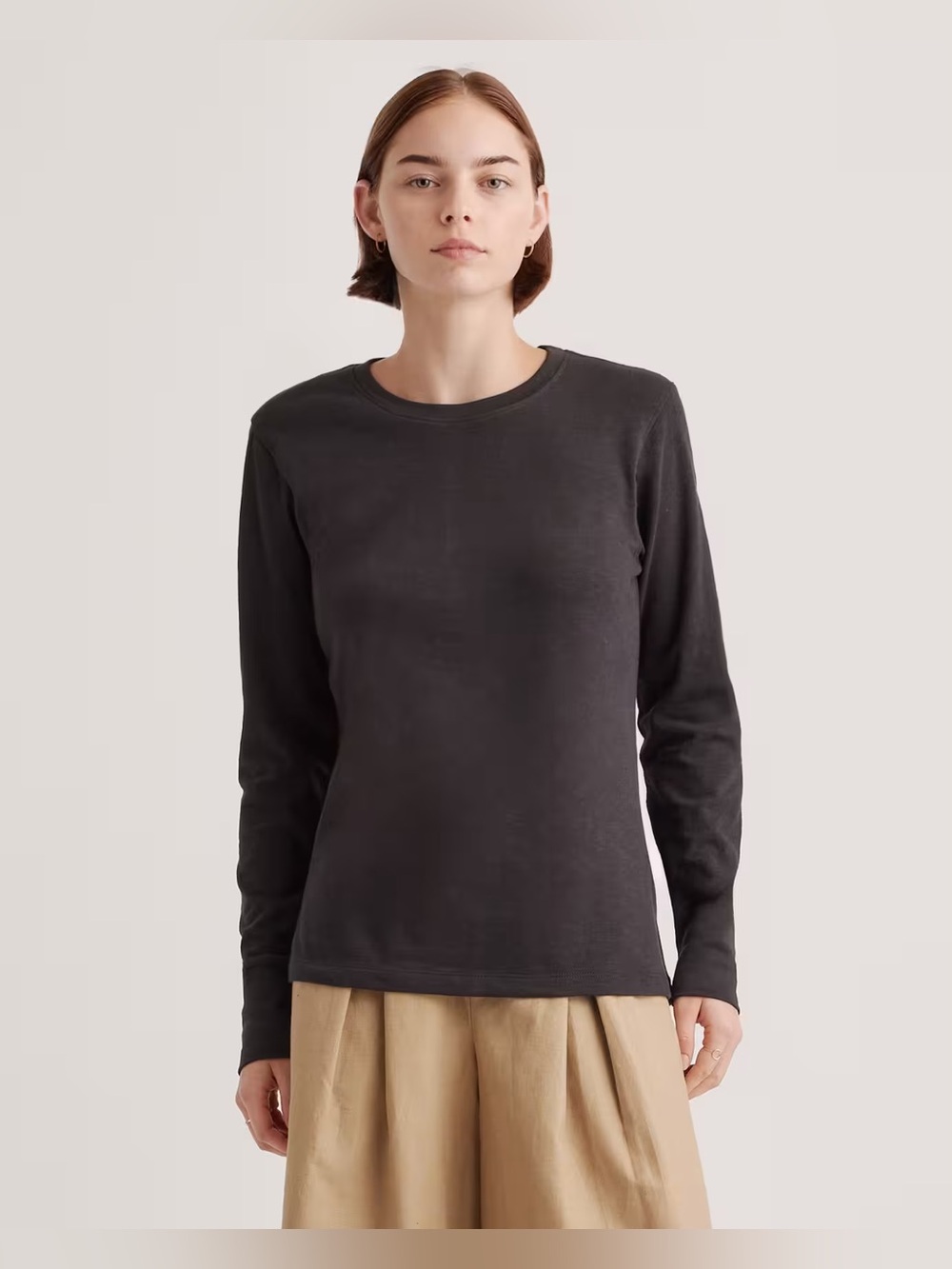 Quince 100% Organic Cotton Slub Long Sleeve Tee M
